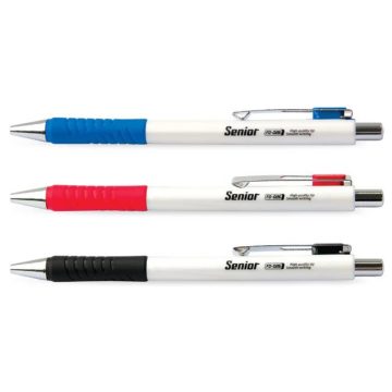   FLEXOFFICE Golyóstoll 0.4 mm nyomógombos vegyes színű tolltest Senior Display kék