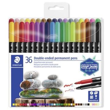   STAEDTLER Alkoholos marker készlet kétvégű 0.4/2.0 mm Design Journey Twin-tip 36 különböző szín
