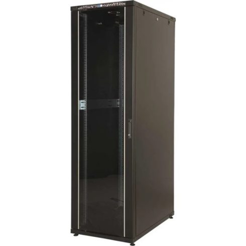 LANDE 19" 32U 600x600 fekete álló rack szekrény LN-CK32U6060-BL