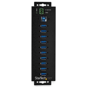   STARTECH 10 Port USB Hub with Power Adapter - Surge Protection