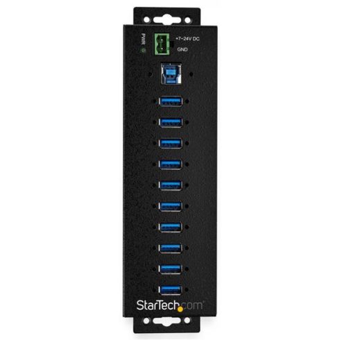 STARTECH 10 Port USB Hub with Power Adapter - Surge Protection