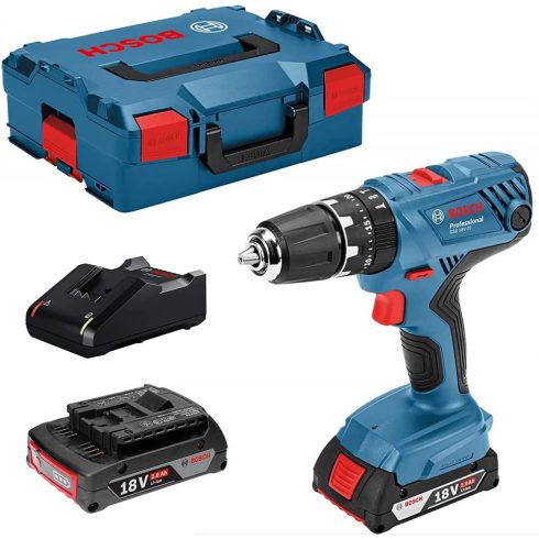 BOSCH GSR 18V-21 Professional Akkumulátoros Fúrógép + L-BOXX +2x2.0Ah akku