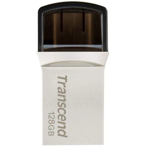 TRANSCEND JetFlash 890 128GB USB 3.1 + USB 3.1 Type C Ezüst