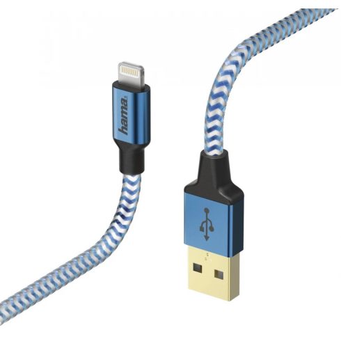 HAMA USB Lightning Töltő/adatkábel Kék 1.5m 178300