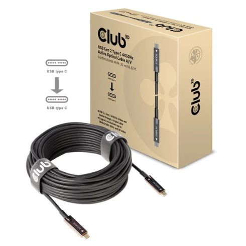 CLUB3D USB 3.2 Type C Összekötő Fekete 20m CAC-1589
