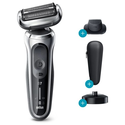 BRAUN Series 7 70-S4200cs Wet&Dry Elektromos borotva töltőállvánnyal 1 tartozékkal ezüst