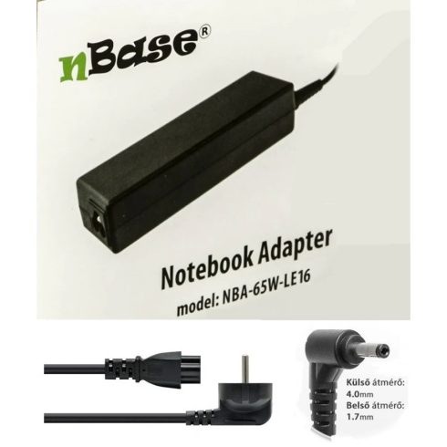N-BASE NBA-65W-LE16 Notebook univerzális töltő 65W