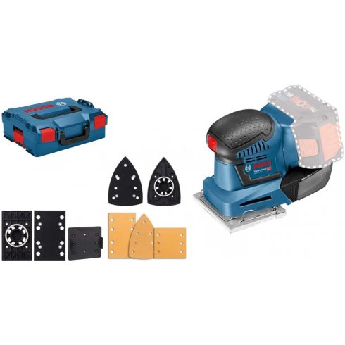 BOSCH GSS 18V-10 Professional akkus rezgőcsiszoló + L-BOXX - akku és töltő nélkül