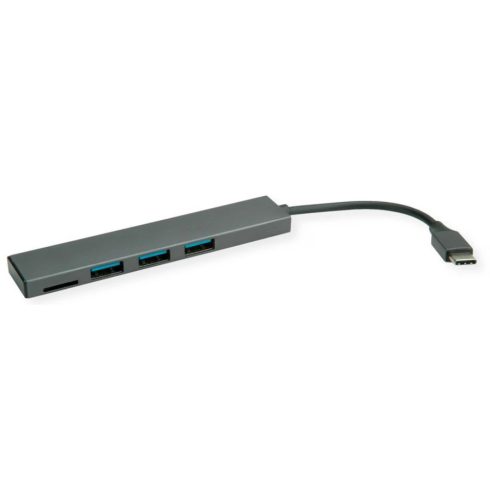 ROLINE USB 3.2 Gen 1 Hub 3 Ports Type C connection cable with Card Reader