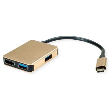   ROLINE USB Type C Docking Station 4K HDMI 2x USB 3.2 Gen 1 ports 1x USB Type C PD (Power Delivery) arany