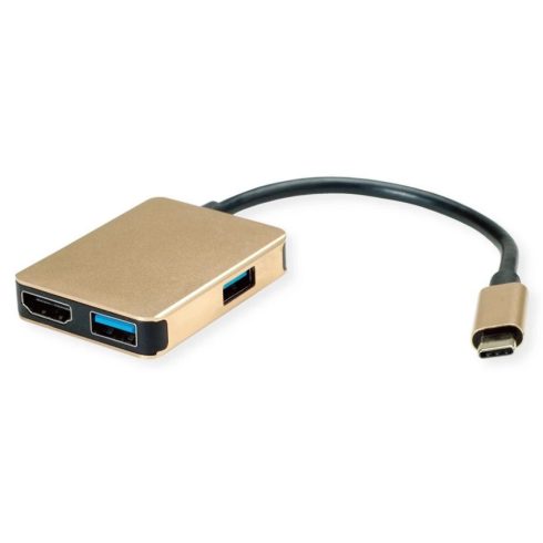 ROLINE USB Type C Docking Station 4K HDMI 2x USB 3.2 Gen 1 ports 1x USB Type C PD (Power Delivery) arany