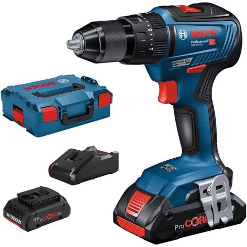 BOSCH GSB 18V-55 Professional Akkus ütvefúró-csavarozó + L-BOXX + 2x 4Ah ProCORE18V akku
