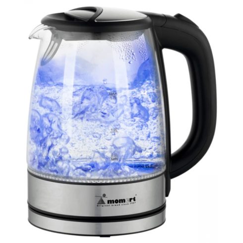 MOMERT 1856 üveg vízforraló 1850-2200 W 1.7 L ezüst / áttetsző