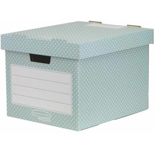 FELLOWES Tároló doboz karton 33.3x28.5x39 cm Style zöld-fehér 4db