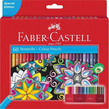   FABER-CASTELL Színes ceruza készlet hatszögletű 60 különböző szín