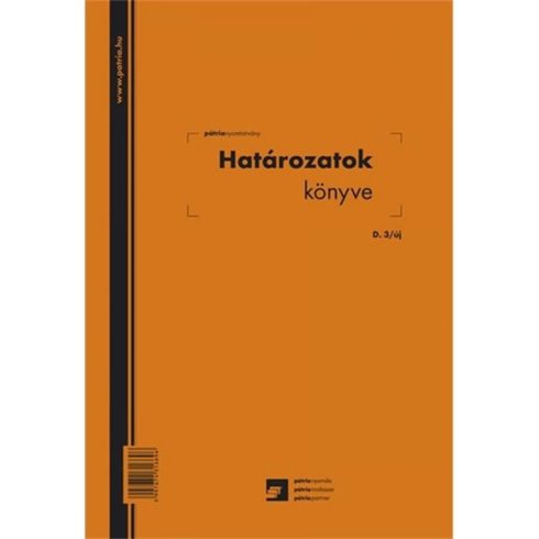D.3/UJ A4 határozatok könyve