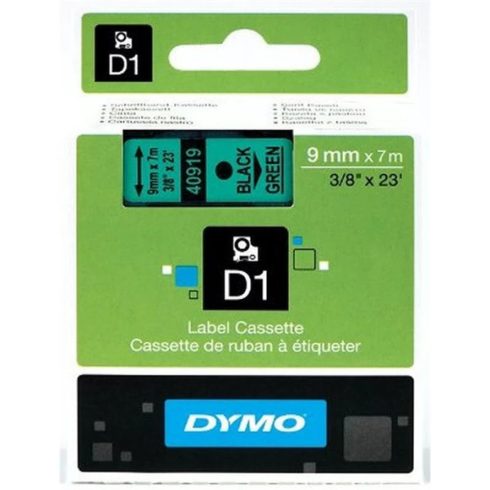 DYMO 479.333 D1 9mmx7m feliratozógép szalag fekete-zöld