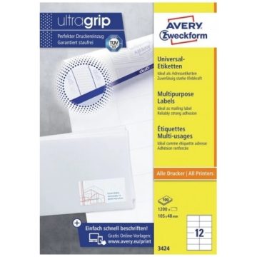 AVERY 3424-100 105×48 mm univerzális 1200 darabos etikett