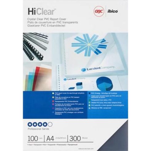 GBC A4 300mic 100 darabos előlap víztiszta