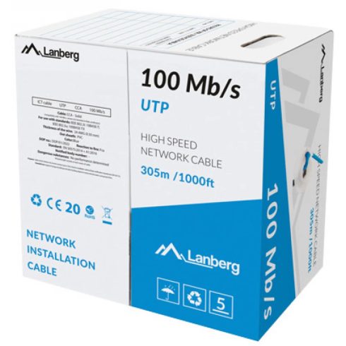 LANBERG CAT5 Összekötő Kék 305m LCU5-10CC-0305-B