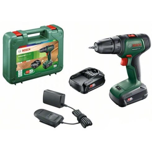 BOSCH Universal Drill 18V akkus fúró-csavarozó 2x1.5Ah akku + koffer