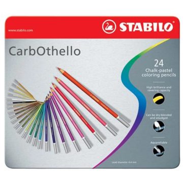   STABILO CarbOthello Pasztell ceruza készlet kerek fém doboz 24 különböző szín