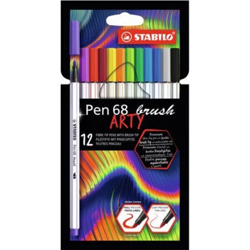 STABILO Ecsetirón készlet Pen 68 brush ARTY 12 különböző szín