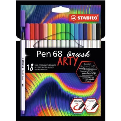 STABILO Ecsetirón készlet Pen 68 brush ARTY 18 különböző szín