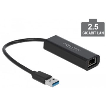   DELOCK 66299 USB 3.0 UTP Átalakító Fekete 15cm 2.5Gbps fekete