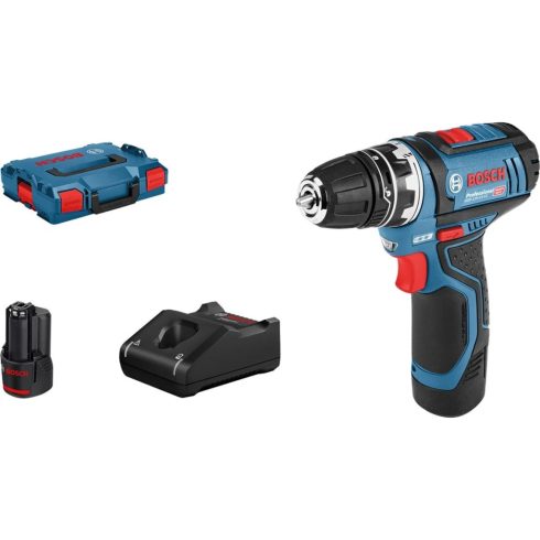 BOSCH GSR 12V-15 FC Akkus fúrócsavarozó + 2 x 2Ah akku + koffer
