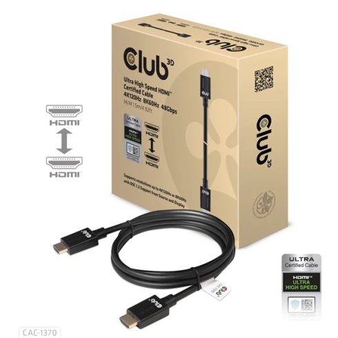 CLUB3D HDMI 2.1 Összekötő Fekete 1.5m CAC-1370
