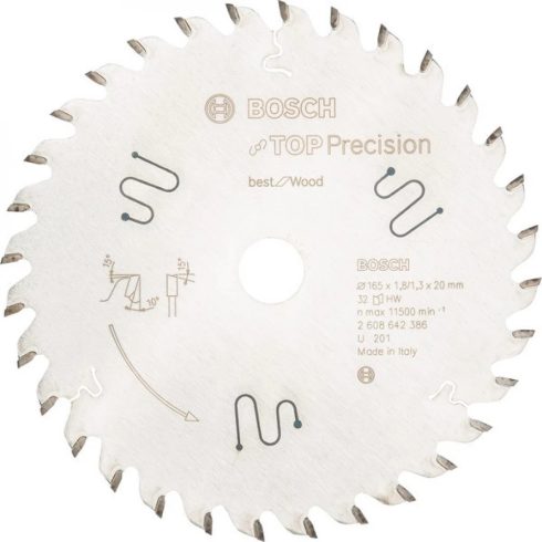 BOSCH Körfűrészlap Top Precision Best for Wood 165 x 20 x 1.8 mm 32