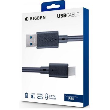 BIGBEN 5 méteres PS5 USB kábel fekete