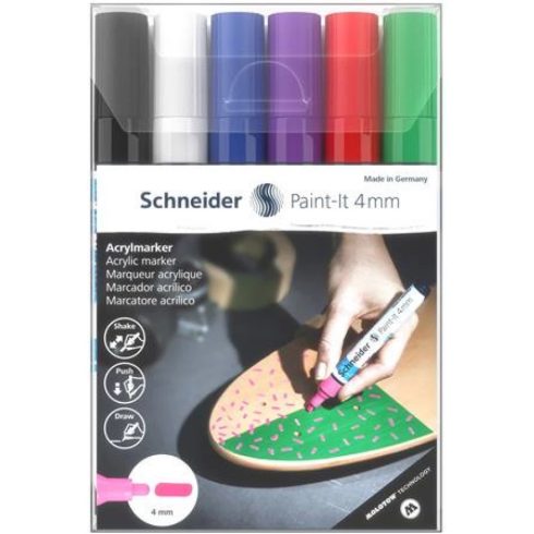 SCHNEIDER TSC320V61 Paint-It 320 Akril marker készlet 4 mm 6 különböző szín