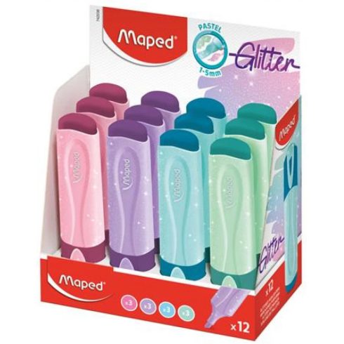 MAPED Glitter Fluo Peps Szövegkiemelő Display 1-5 mm vegyes pasztell színek