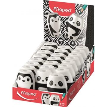   MAPED Shakky Fancy Hegyező display egylyukú tartályos panda és pingvin vegyes formák 25 darab