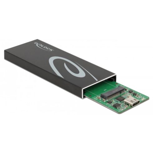 DELOCK Külső ház M.2 SATA SSD-hez USB Type-C csatlakozóval anya