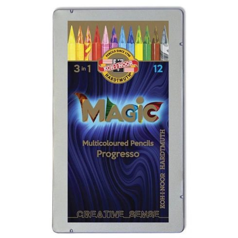KOH-I-NOOR 8772 Progresso Magic henger alakú 12db-os vegyes színű színes ceruza