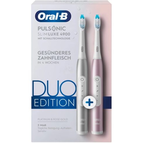 ORAL-B Pulsonic Slim Luxe 4900 Duo Edition Elektromos fogkefe 2db rózsaarany-platina