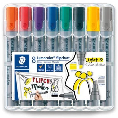 STAEDTLER Lumocolor 356 Flipchart marker készlet 2-5 mm vágott 8 különböző szín