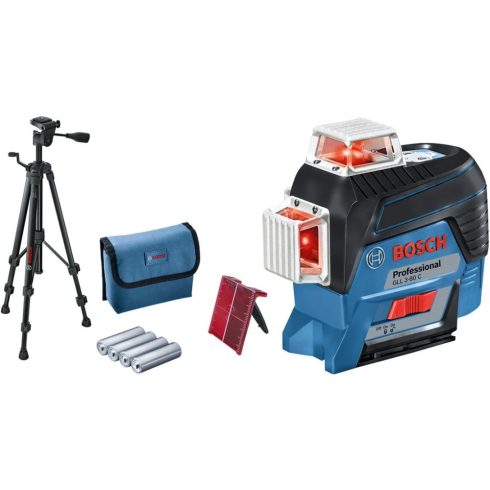 BOSCH GLL 3-80 C Professional Vonallézer + BT 150 állvány - akku nélkül