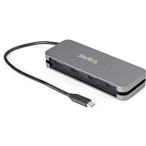 STARTECH 4 Port USB C Hub - 4x USB-A - 5Gbps USB 3.0 Type-C Hub (USB 3.2/3.1 Gen 1) - Bus Powered Portable USB-C to USB-A Adapter Laptop Hub - 11.2" (28.5cm) Cable w/ Cable Management