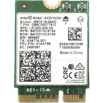   INTEL Wi-Fi 6 AX201 M.2 WLAN adapter OEM (csak Intel platform kompatibilis. 10. gen vagy újabb)