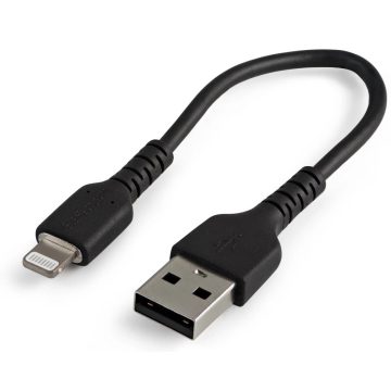   STARTECH USB Lightning Töltő/adatkábel Fekete 15cm RUSBLTMM15CMB