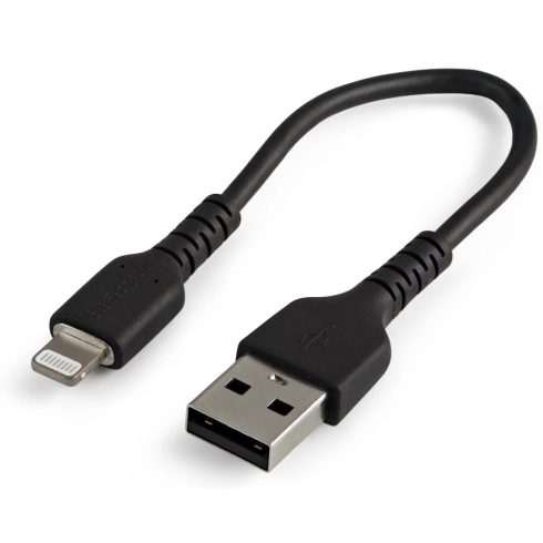 STARTECH USB Lightning Töltő/adatkábel Fekete 15cm RUSBLTMM15CMB
