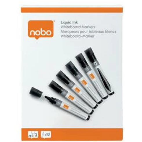 NOBO Táblamarker folyékonytintás kúpos 1-3 mm fekete (10 db)
