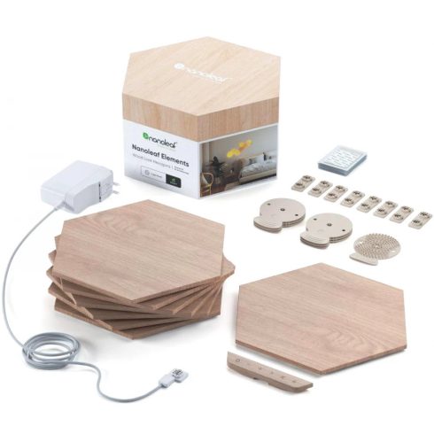 NANOLEAF Elements Wood Look Hexagons Starter Kit 7 db-os