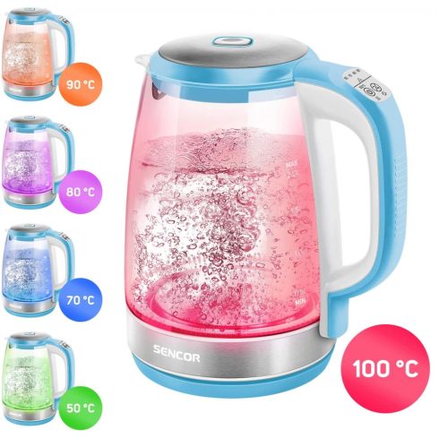 SENCOR SWK 2192BL Vízforraló hőfokszabályzóval 2200 W 2 l kék