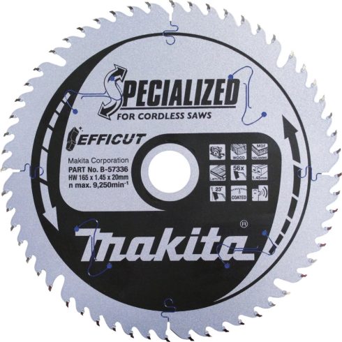 MAKITA B-57336 EFFICUT körfűrészlap 165mm 56Z
