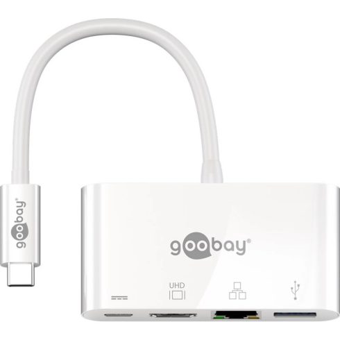 GOOBAY USB-C Multiport Adapter (HDMI + Ethernet PD) fehér